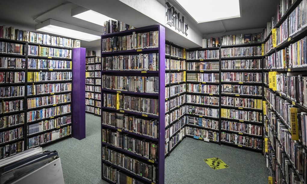 Scarecrow Video has approximately 140,000 titles on physical media. (Steve Ringman / The Seattle Times)
