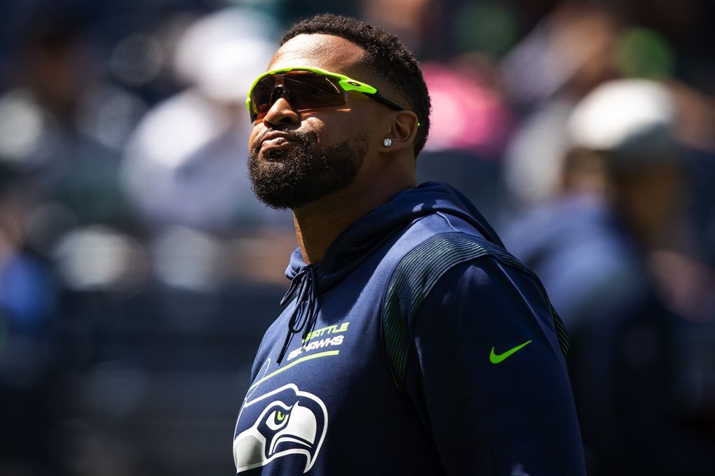 Seahawks safety Jamal Adams watches the team’s mock game Sunday at Lumen Field as he continues his “hold-in” during contract negotiations. Bettina Hansen / The Seattle Times)