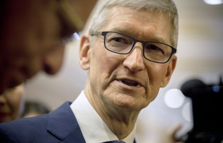 Tim Cook, chief executive officer of Apple Inc., in Beijing on March 24, 2018. MUST CREDIT: Bloomberg photo by Giulia Marchi.