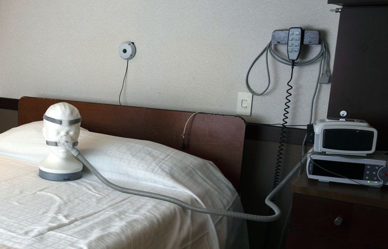 A sleep testing room at the Center of Sleep Medicine at Mayo Clinic in Rochester, Minn., on Aug. 6, 2021. People with sleep apnea and other ailments who rely on CPAP and more than a dozen devices made by Philips are facing lengthy delays for replacements. (Andrea Ellen Reed/The New York Times)