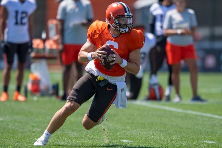 PRACTICE PHOTOS: First practice in new threads for QB Baker Mayfield