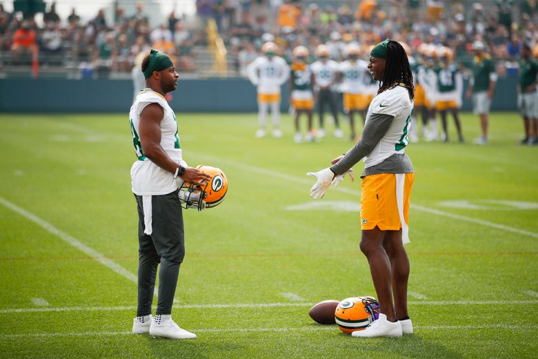 Photos: Randall Cobb shares laugh with former Packers teammate