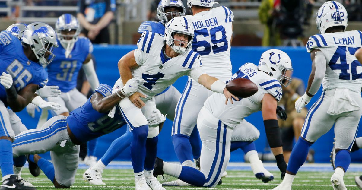 Colts beat Lions 27-17, but lose QB Sam Ehlinger to injury