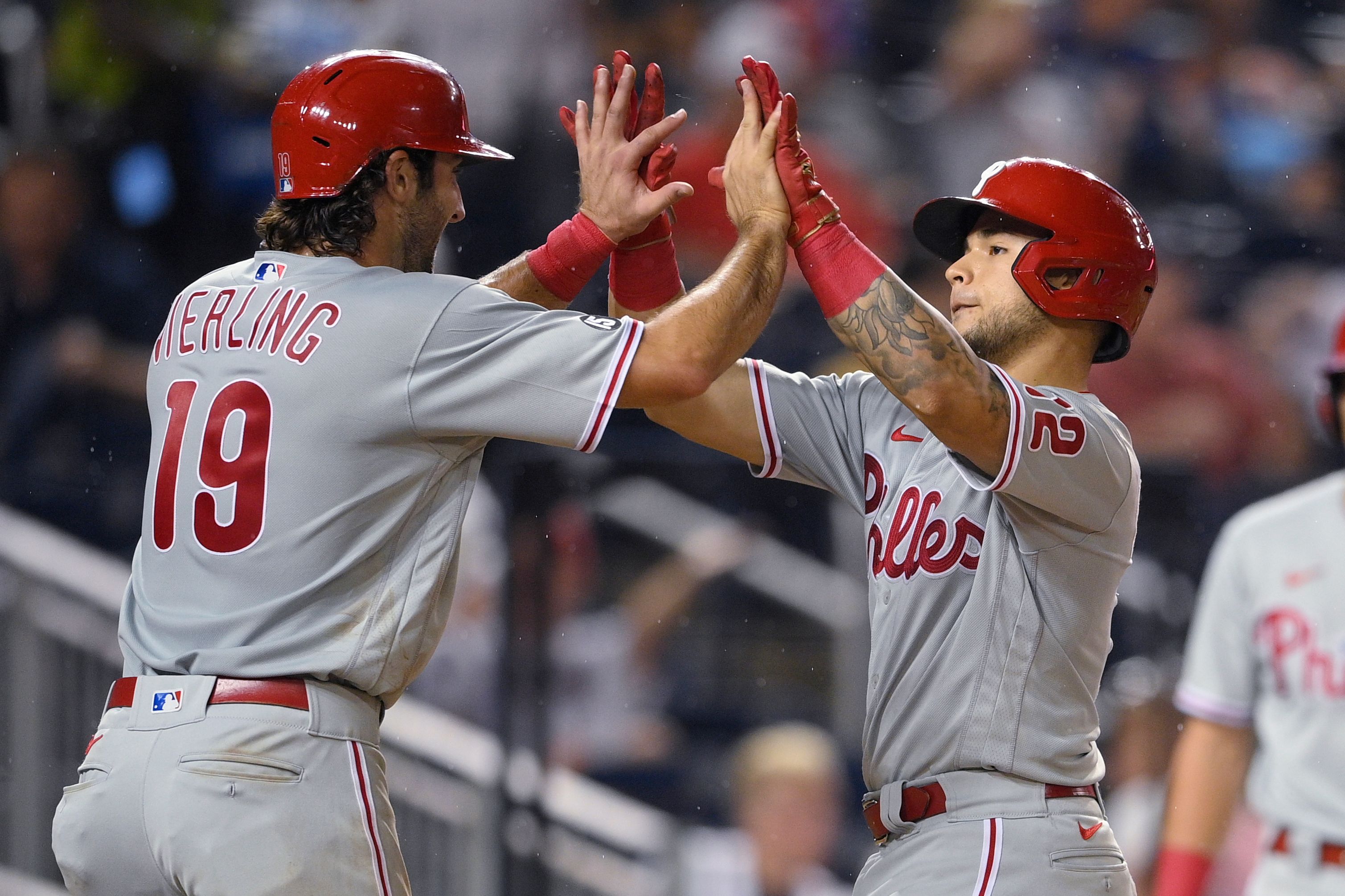 Surging Phillies win 5th in a row rally past Nationals 12 6 The