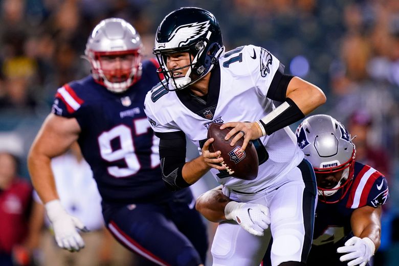 Patriots rout Eagles 35-0, Newton, Jones star at QB