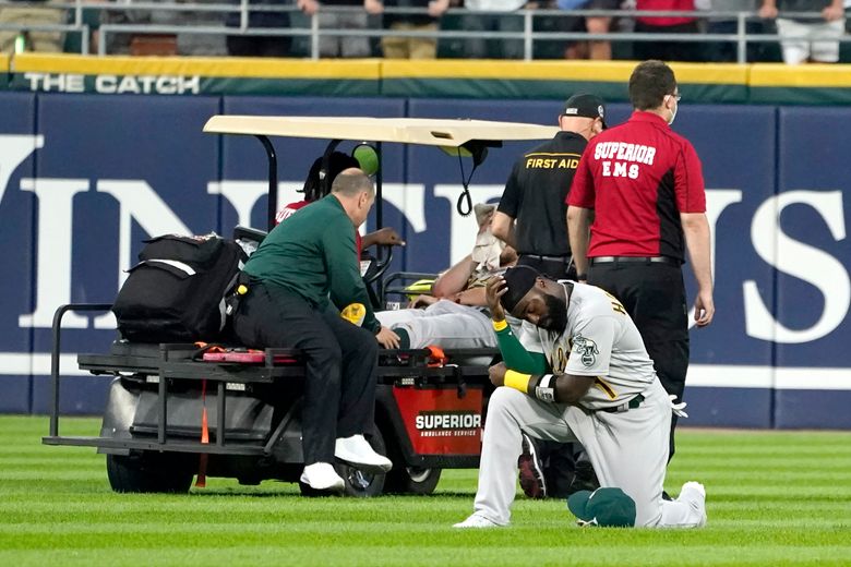 A's right-hander Chris Bassitt struck on head by comebacker