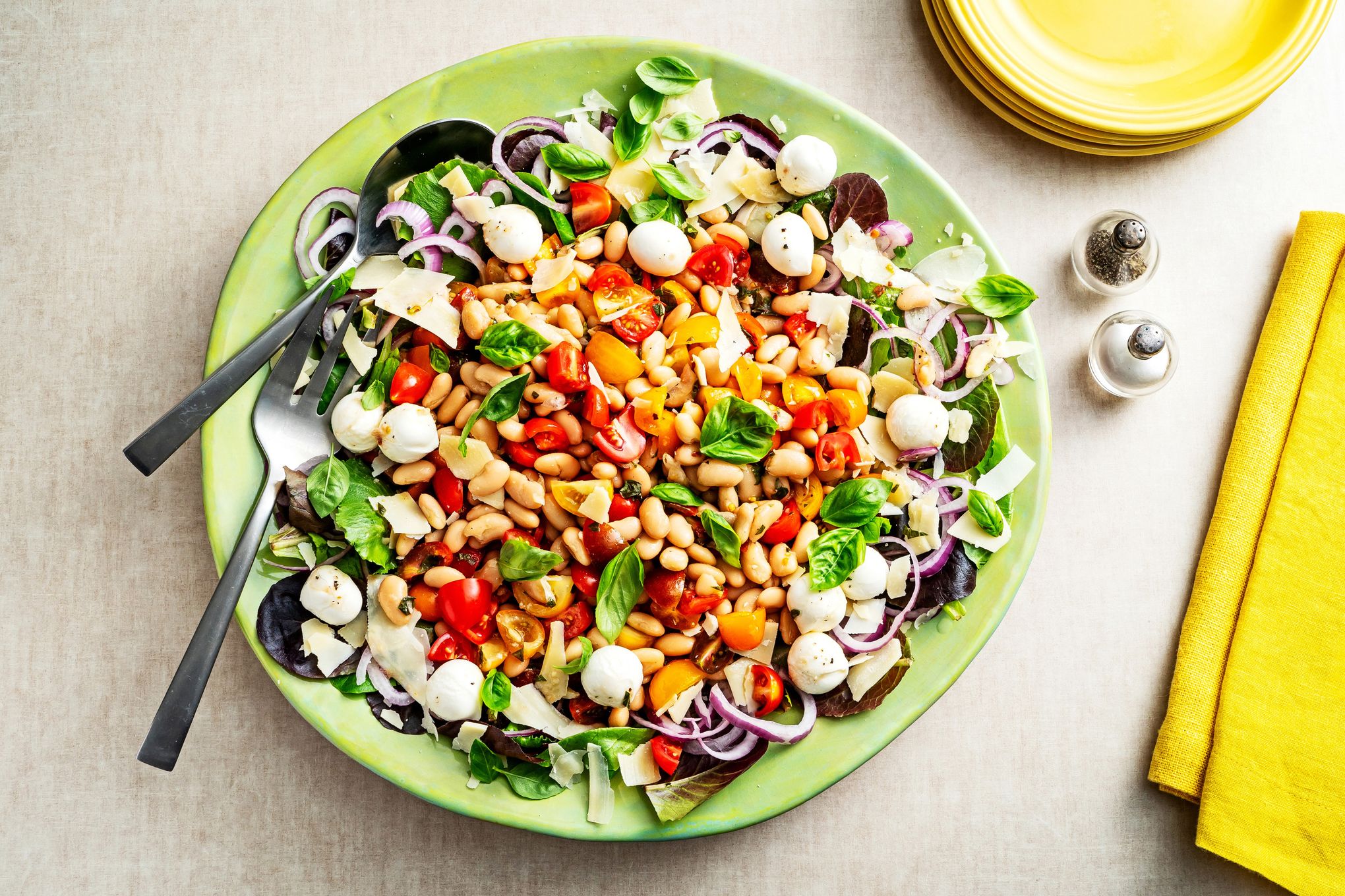 Eat-the-Rainbow Chopped Salad with Basil & Mozzarella