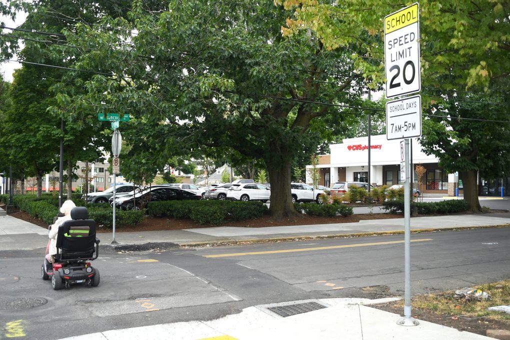 This CVS parking lot is where Ramona got her new red boots stuck in the mud. (JiaYing Grygiel / The Seattle Times)