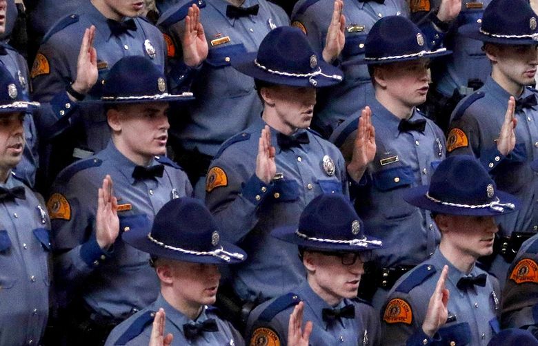 Thirty-one new Washington State Troopers take the oath and are sworn in, joining the force with graduation ceremonies in the Capitol building in Olympia, WA.  The ceremony was in the Capitol Rotunda.

Thursday Dec 13, 2018 208741