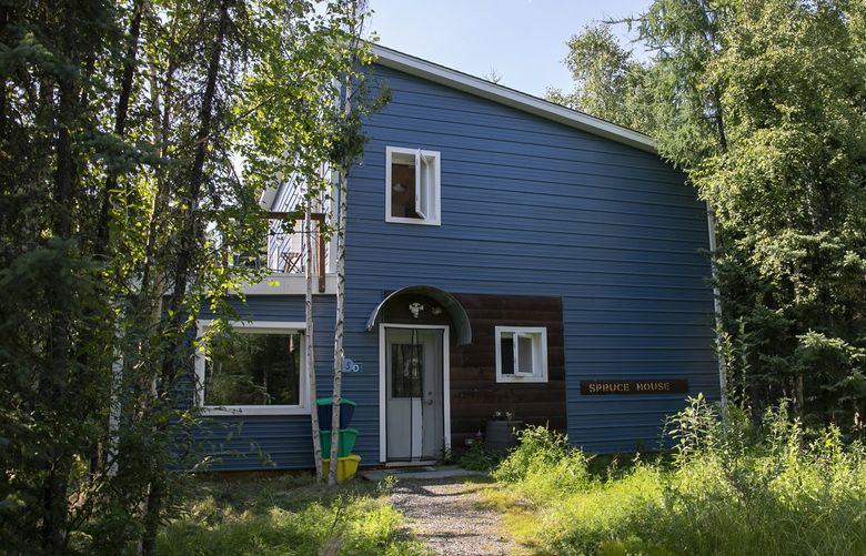 The Spruce House, a sustainable habitat, on the campus of the Cold Climate Housing Research Center in Fairbanks, Alaska. MUST CREDIT: Photo for The Washington Post by Kate Wool
