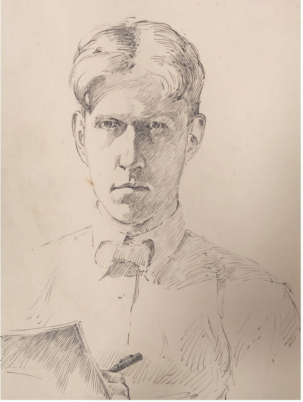 A self-portrait by artist Dines Carlsen, whose works are on display at the National Nordic Museum. (Courtesy of the National Nordic Museum)