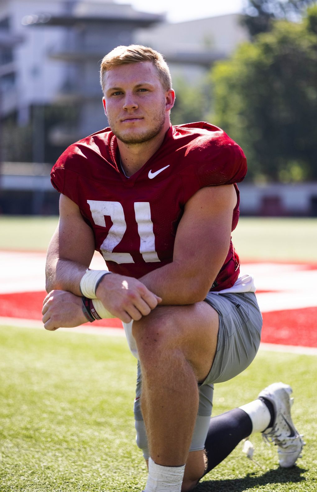 Washington State running back Max Borghi (21).
(Dean Rutz / The Seattle Times)