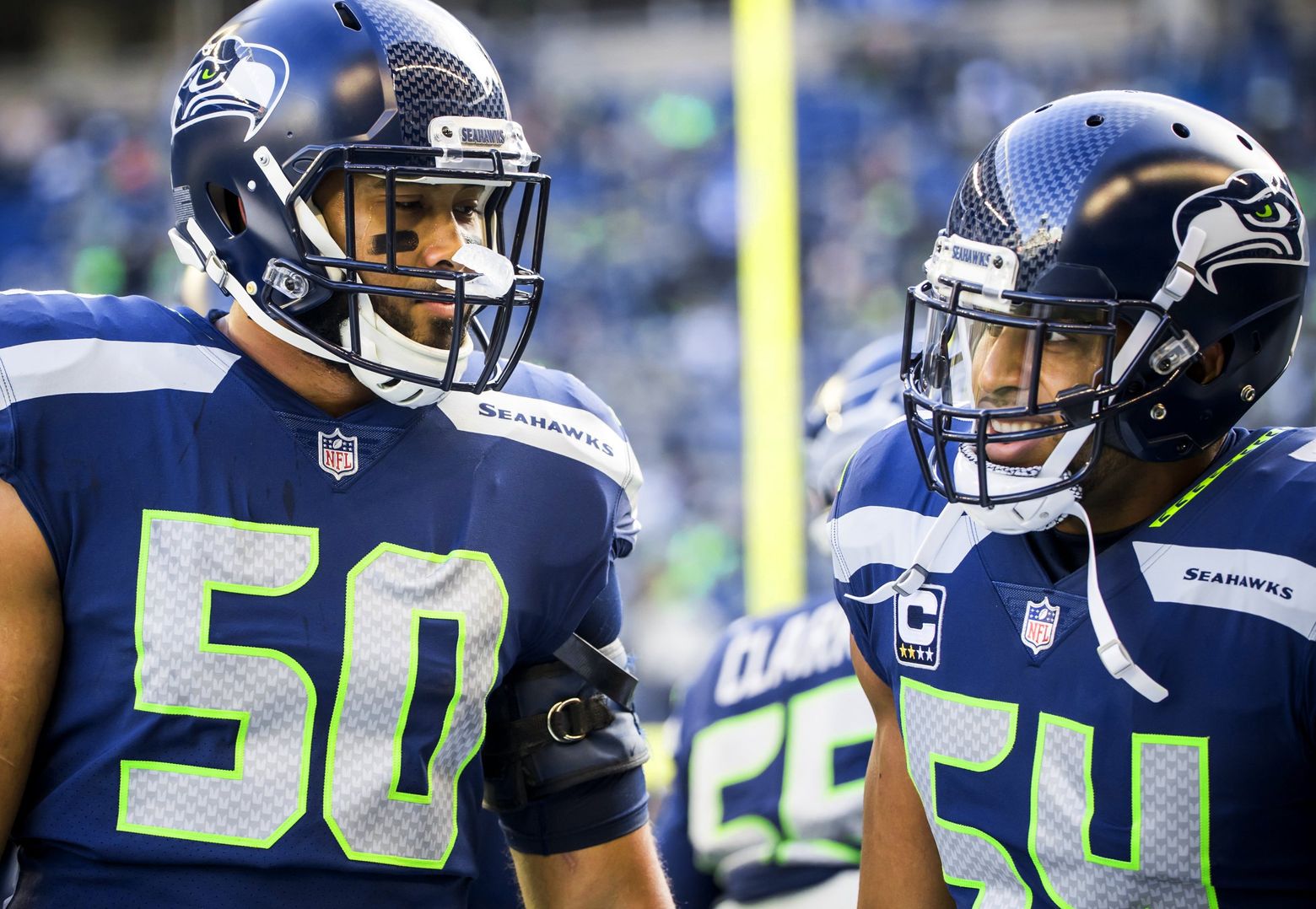 Seattle Seahawks outside linebacker K.J. Wright (50) and Seattle