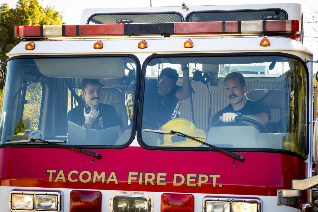 Steve Lemme, Marcus Henderson and Gabriel Hogan in Tru TV’s “Tacoma FD,” which returned for its third season Sept. 16. (Courtesy Tru TV)