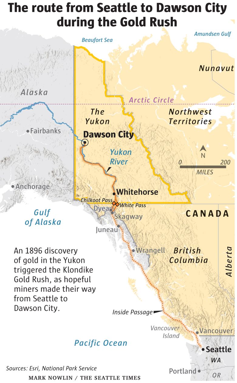 Dawson City Yukon Map 125 Years After Gold Was Discovered In The Yukon, We Ventured Up To Dawson  City. Here's What It Looks Like Now | The Seattle Times