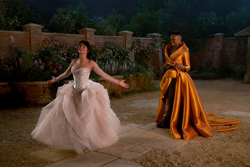 Camila Cabello and Billy Porter in “Cinderella.” (Kerry Brown / Amazon Studios)