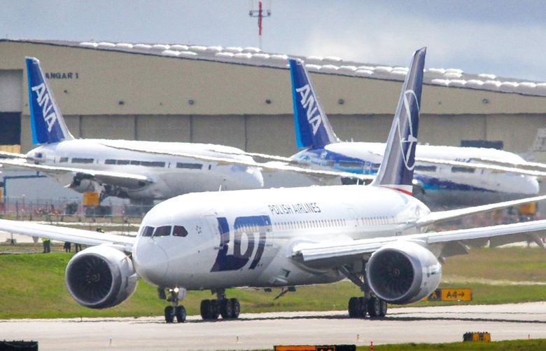 BOEING 787 — TEST FLIGHT — 04052013 — 128880
A 787 taxis after landing at Paine Field in Friday afternoon. The Boeing-owned production airplane was built for LOT Polish Airlines. Boeing filed a flight plan to conduct the 787 battery certification demonstration flight. Today’s demonstration flight is the final certification test for the new battery system. The purpose of the test is to demonstrate that the new system performs as intended during normal and non-normal flight conditions.
The FAA will now examine the test data and is expected to let the 787s return to passenger service shortly.
MethodeID: 3.0.1267230772#News#Local#20130406#3.0.1267230944 0425032677