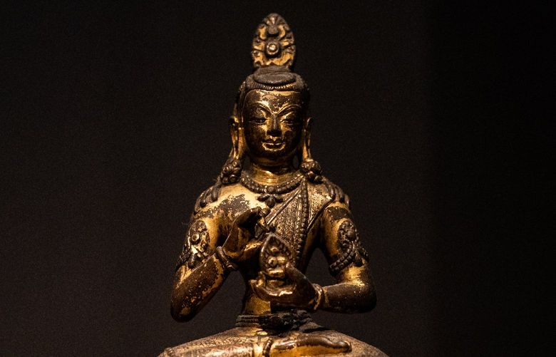 A 12th century Bodhisattva is displayed at The Metropolitan Museum of Art in New York City on May 3, 2021. MUST CREDIT: Washington Post photo by Salwan Georges