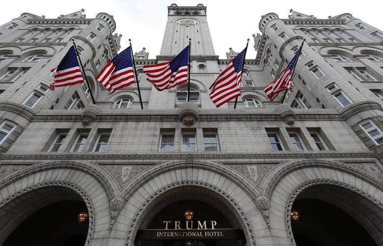 The Trump International Hotel at 1100 Pennsylvania Avenue NW, is seen Wednesday, Dec. 21, 2016 in Washington. (AP Photo/Alex Brandon)
