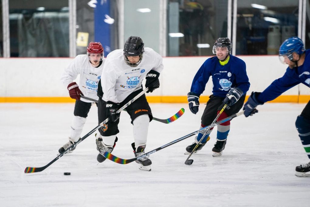 The first-ever Seattle Pride Classic bringing together LGBTQ+ hockey players and allies was held this year at Olympicview Arena. (Chris Mast / Seattle Kraken)
