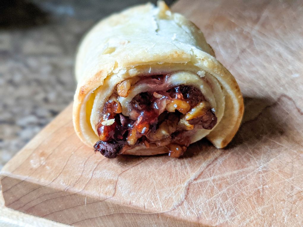 Stuffed with walnuts and apricot preserve, the rugelach at the century-old Three Girls Bakery is a Levy family recipe. (Jackie Varriano / The Seattle Times)