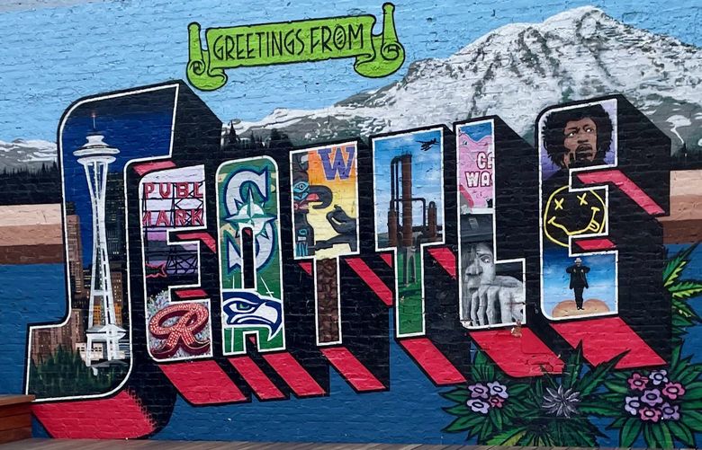 “Greetings from Seattle” at Block 41 event space on 2nd. Ave in Belltown by the artists at Greetingstour.com.