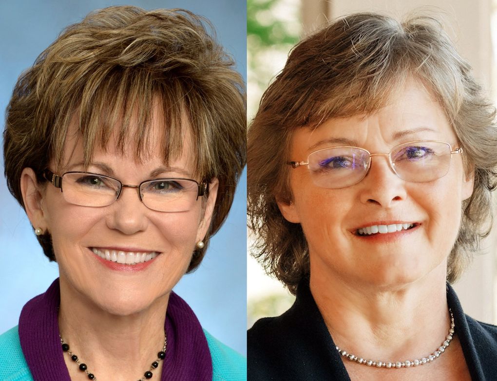 Candidates for King County Council District 3: Kathy Lambert, left, and Sarah Perry. (Courtesy of the campaigns)