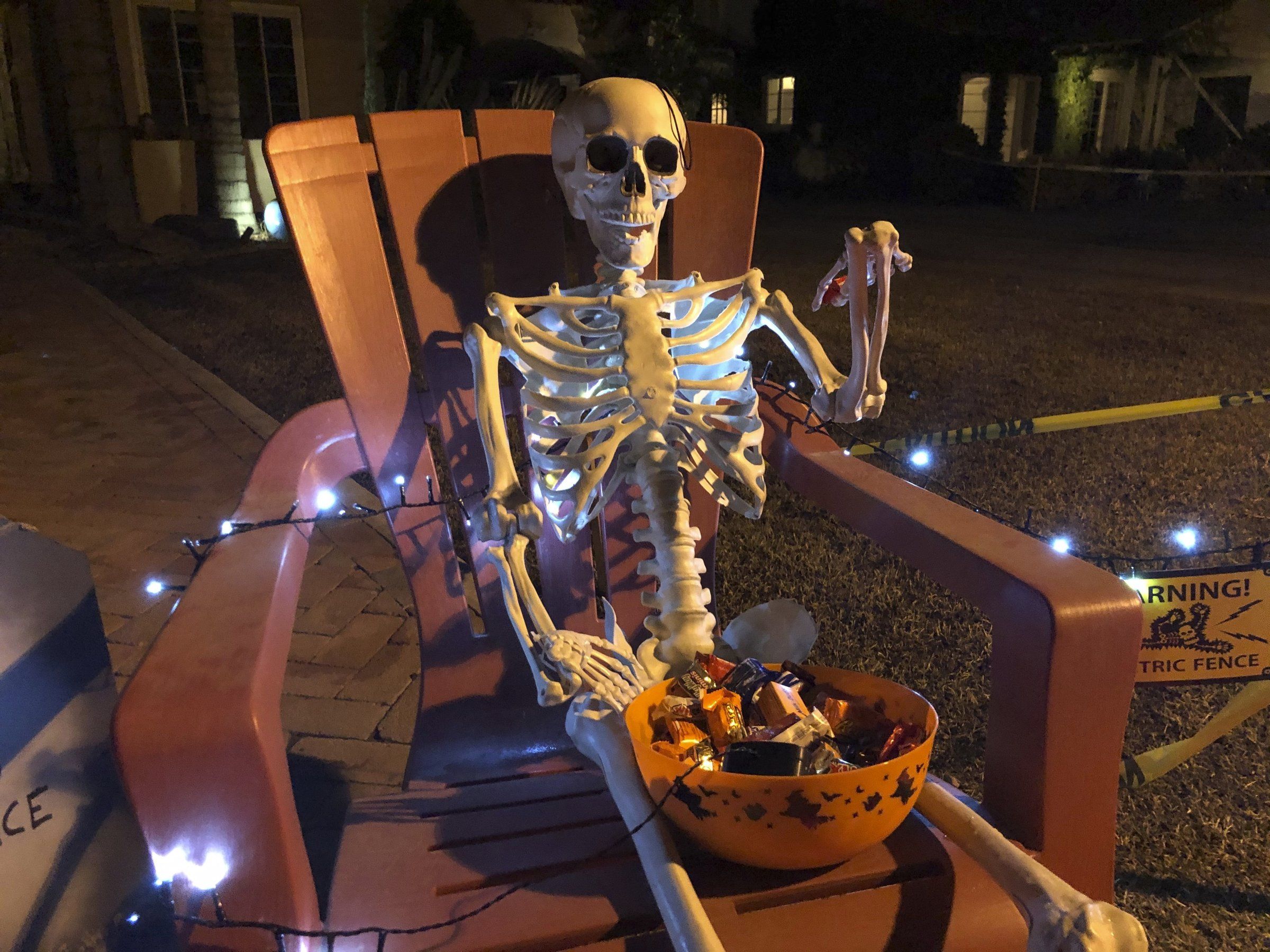 Halloween Skeleton popular boy, Trick or Treat Candy Bowl 17.5