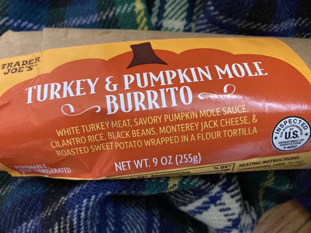 Turkey & Pumpkin Mole Burrito from Trader Joe’s. (Chris Borrelli/Chicago Tribune/TNS) (Chris Borrelli / TNS)