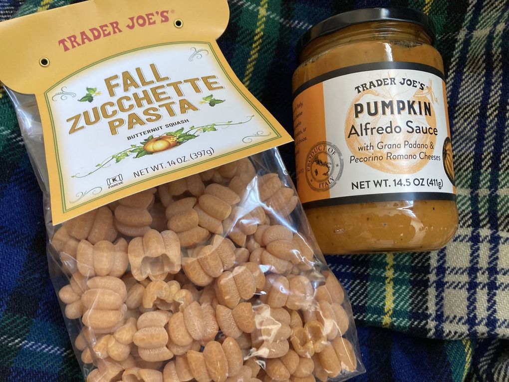 Fall zucchette pasta and pumpkin Alfredo sauce from Trader Joe’s. (Chris Borrelli/Chicago Tribune/TNS) (Chris Borrelli / TNS)