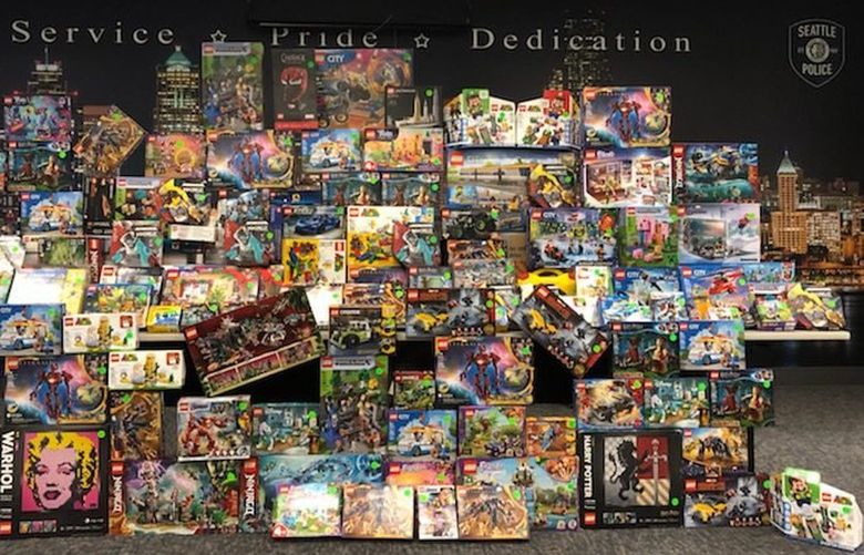 Lego sets seized by the Seattle Police Department.