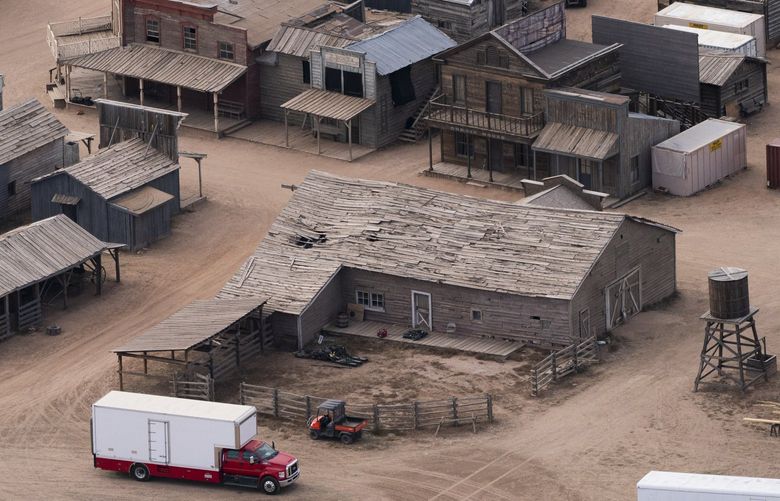 FILE – This Oct. 23, 2021, file photo, shows the Bonanza Creek Ranch in Santa Fe, N.M., where actor Alec Baldwin pulled the trigger on a prop gun while filming “Rust†and unwittingly killed a cinematographer and injured a director. Experts predict a tremendous legal fallout. (AP Photo/Jae C. Hong, File) FX107 FX107