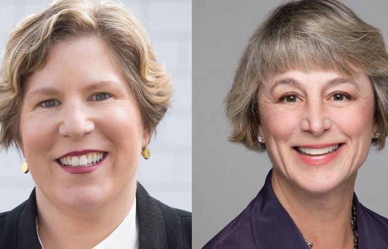 Candidates vying for Mercer Island City Council Position 6 in the November general election are Kate Akyuz, left, and Lisa Anderl.