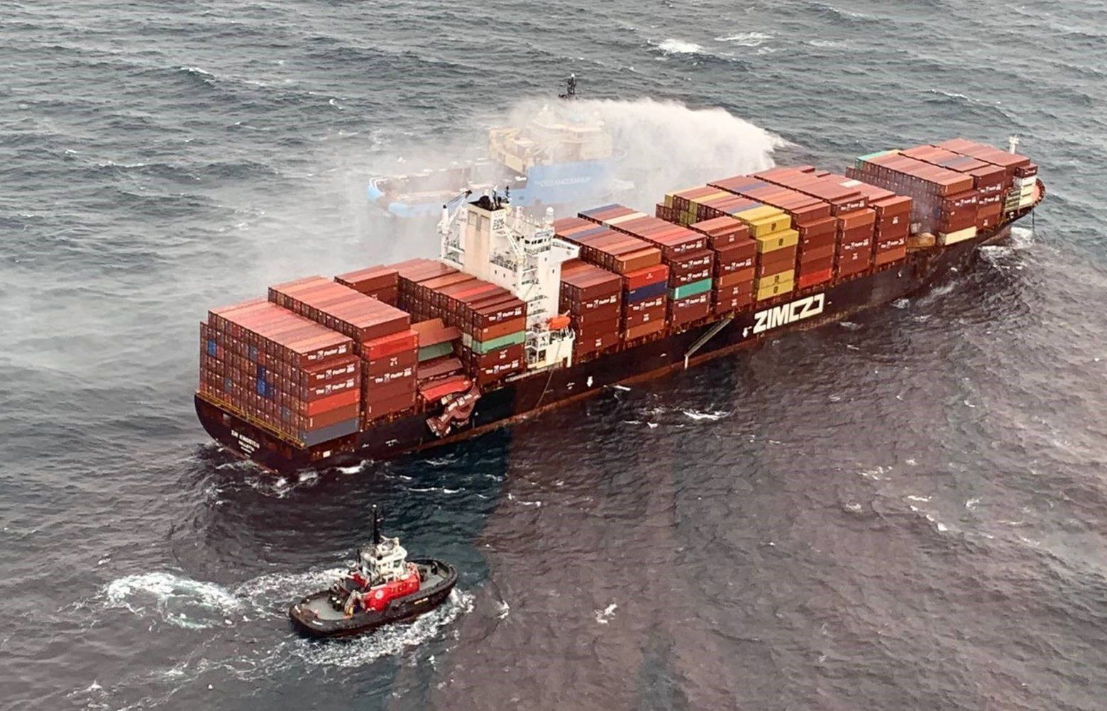 More than 100 cargo containers went overboard from ship that More than 100 cargo containers went overboard from ship that