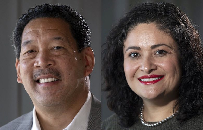 2021 Seattle mayoral candidates Bruce Harrell, M. Lorena González.