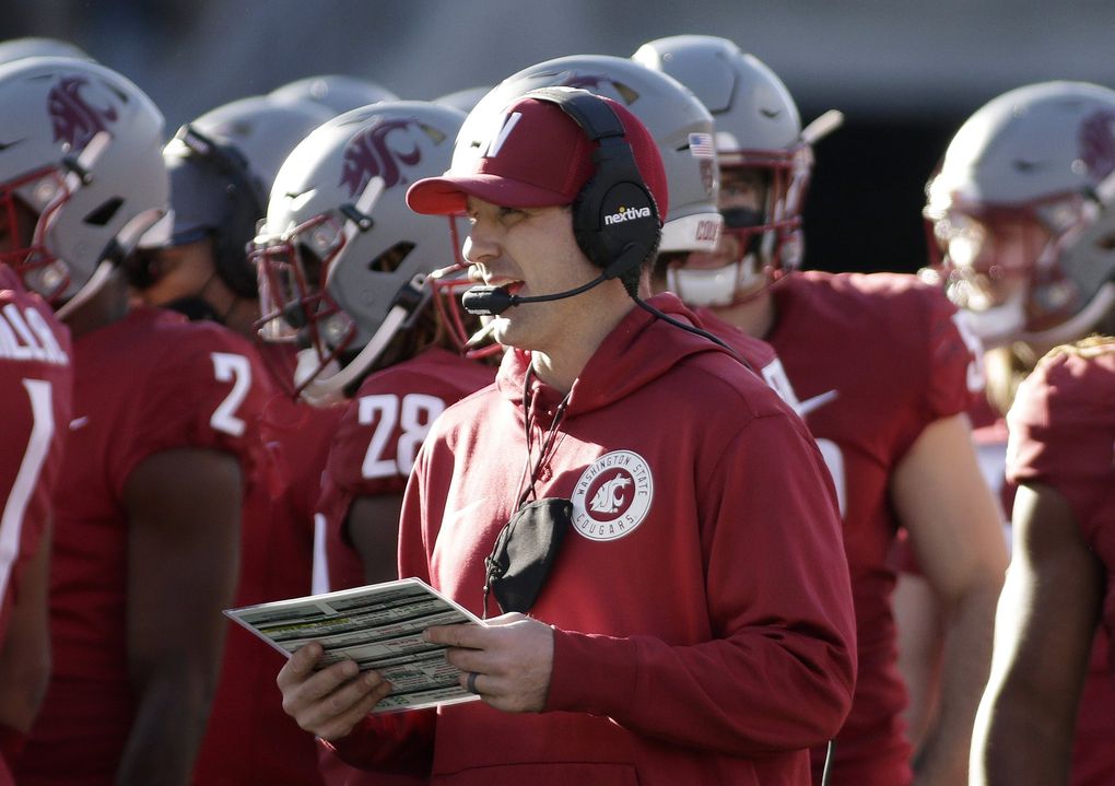 Washington State defensive coordinator and linebackers coach Jake Dickert was named WSU interim head coach, Monday, Oct. 18 after head coach Nick Rolovich was fired for refusing a state mandate that all employees get vaccinated against COVID-19. (Young Kwak / AP)