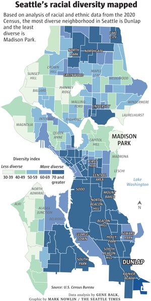 Census Tract Map Seattle Where Does Your Seattle Neighborhood Fall In This 'Diversity Index'? Check  The Map | The Seattle Times