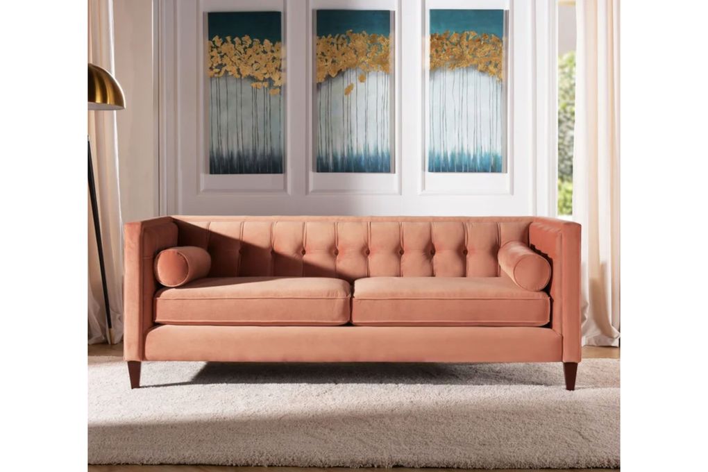AllModern Latisha Velvet Tuxedo Arm Sofa