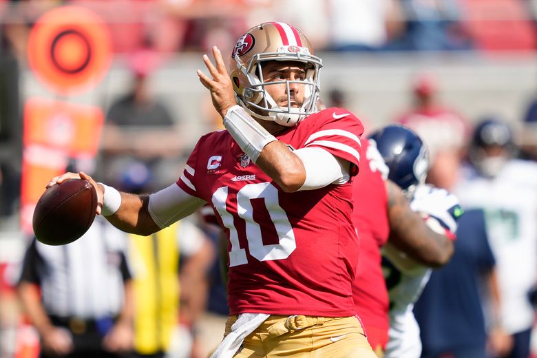 49ers QB Trey Lance carted off field vs. Seahawks after suffering ankle  injury