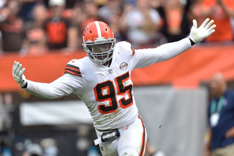 Cleveland Browns defensive lineman Myles Garrett during the second