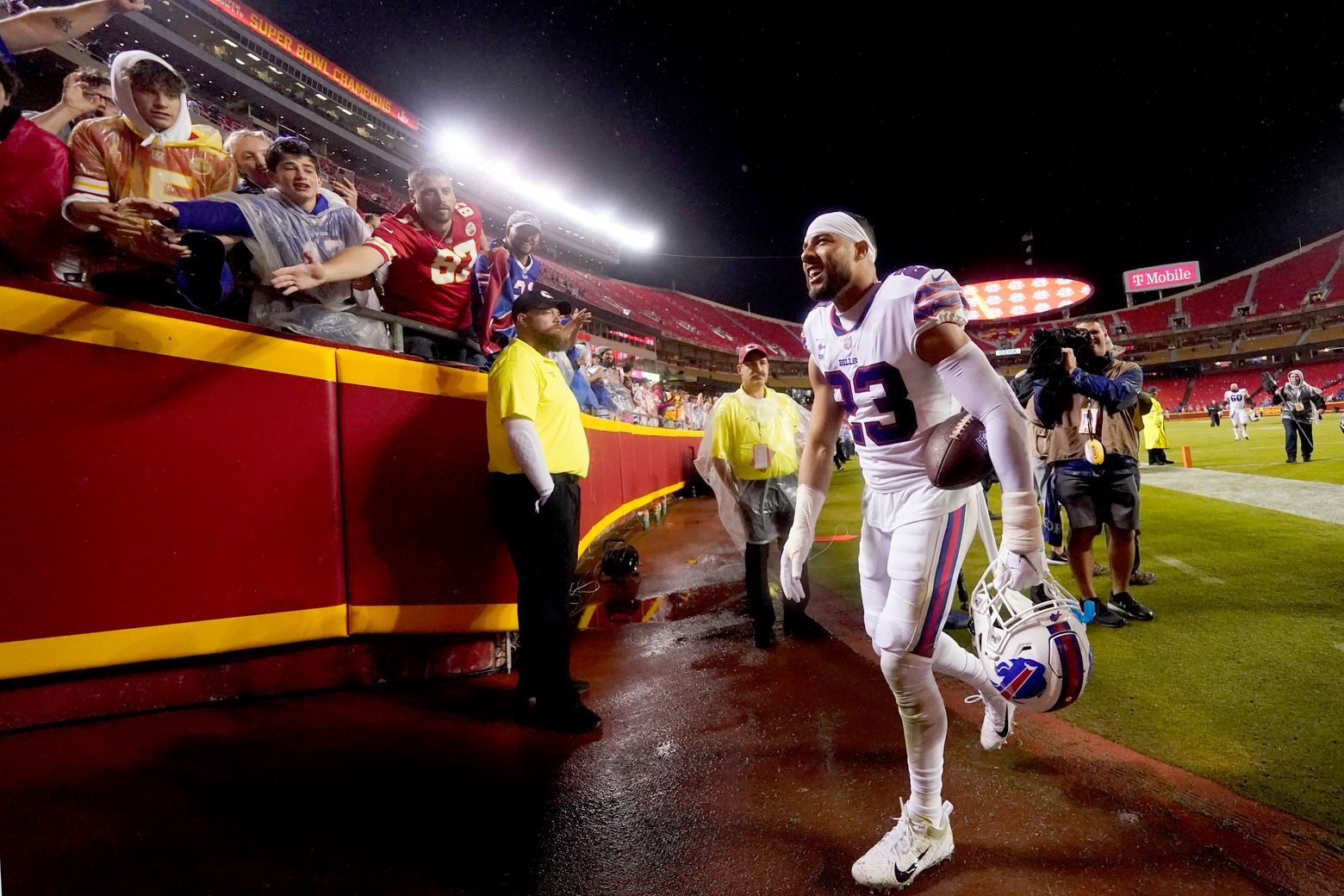 The Latest: Bills-Chiefs return from halftime weather delay