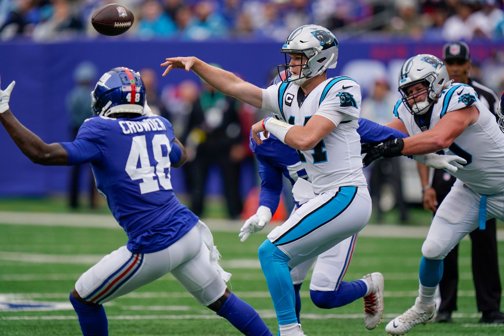 Panthers lift Darnold vs. Giants, Rhule wants more from QB - The