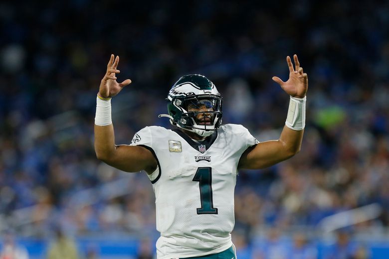 Eagles run for four touchdowns to rout Lions and end two-game skid