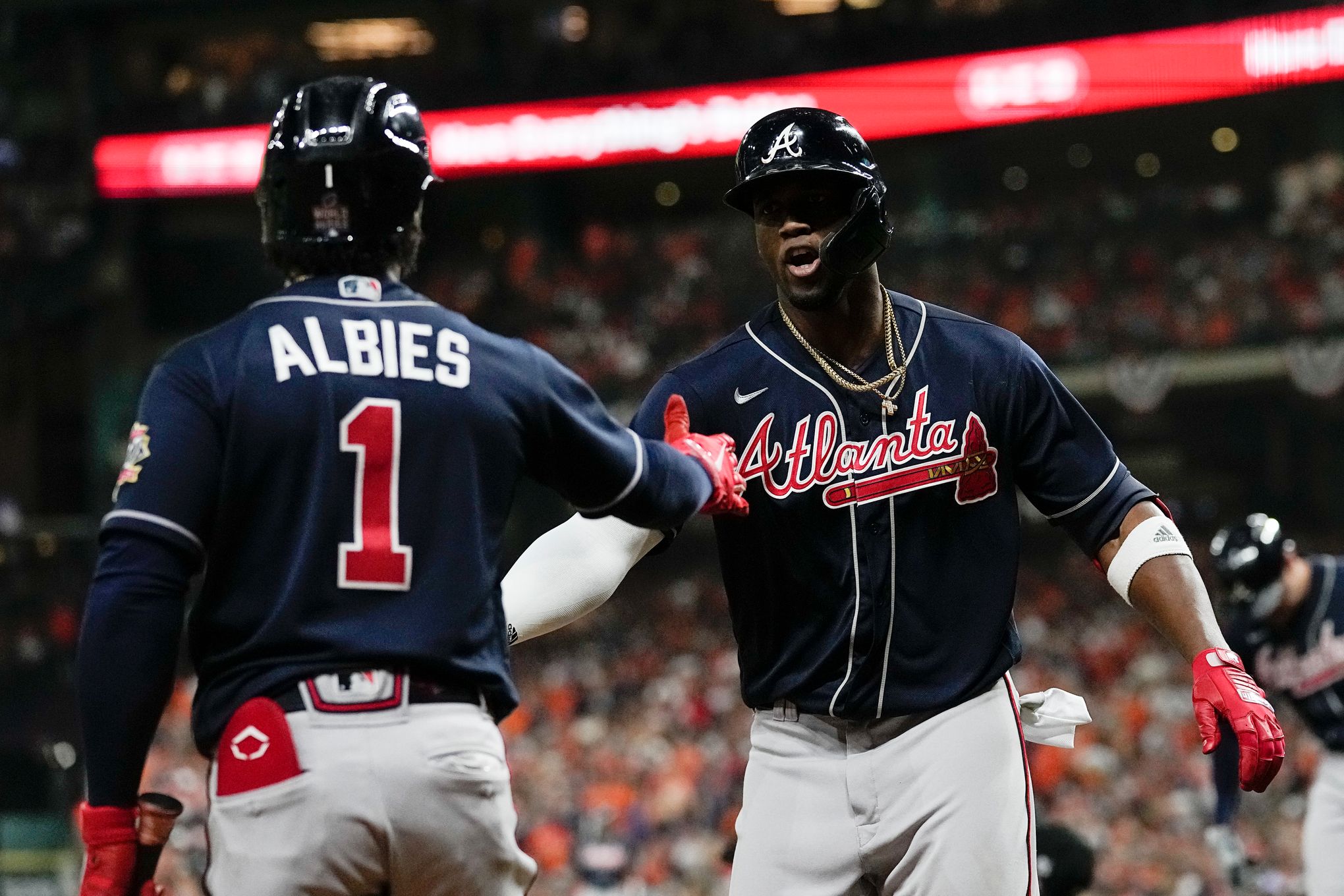 Soler, Braves overcome Morton injury, top Astros in Game 1