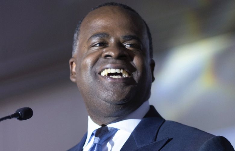 Atlanta mayoral candidate Kasim Reed speaks to supporters at his election night party early Wednesday, Nov. 3, 2021, in Atlanta. (AP Photo/Ben Gray) GABG103 GABG103