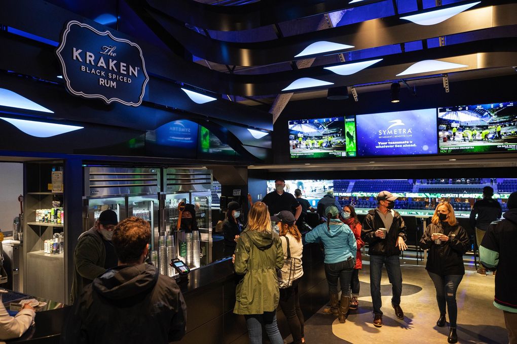 Fans have numerous food options at Climate Pledge Arena. The Minnesota Wild played the Seattle Kraken Oct. 28 in Seattle. (Dean Rutz / The Seattle Times)