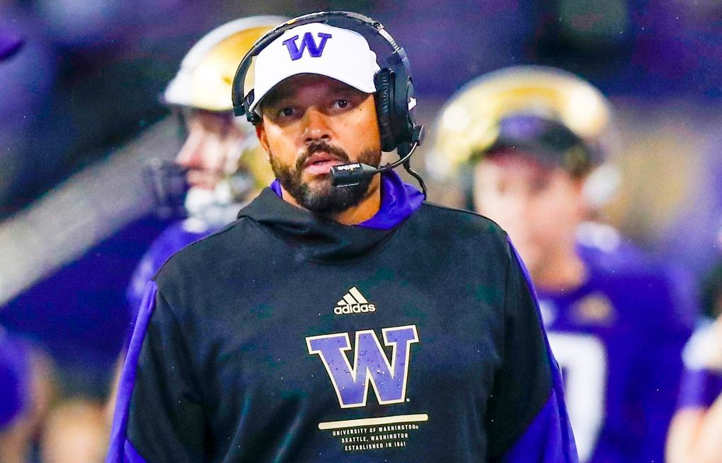 UW football coach Jimmy Lake suspended one game after hitting and shoving  player on sideline | The Seattle Times