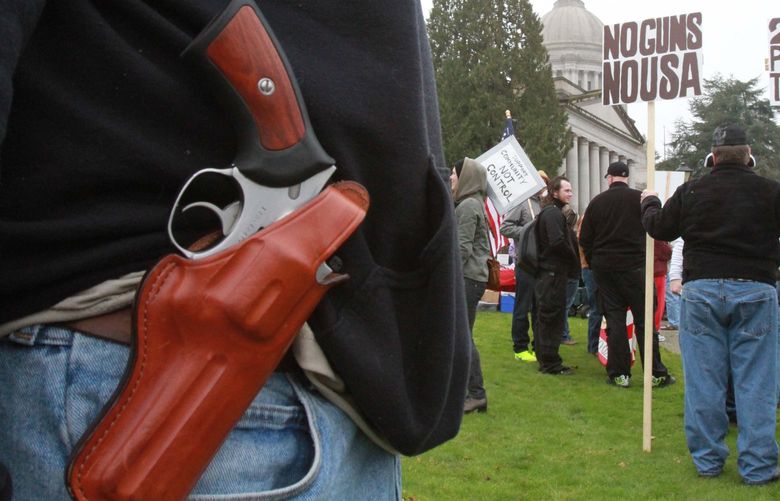 PRO GUN 2nd AMENDMENT RALLY
011913  Pro-gun, 2nd amendment advocates rally in Olympia on the State Capitol grounds exercising their open-carry rights.