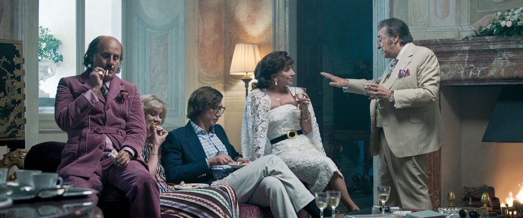 The cast of “House of
      Gucci” includes, from left, Jared Leto, Florence Andrews, Adam
      Driver, Lady Gaga and Al Pacino. (Courtesy of Metro Goldwyn Mayer
      Pictures)