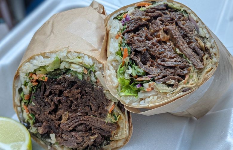 The Bulgorrito at Everett’s Chops combines sweet/spicy Korean beef with rice, cabbage, and a spicy mayo for a wholly fantastic burrito.